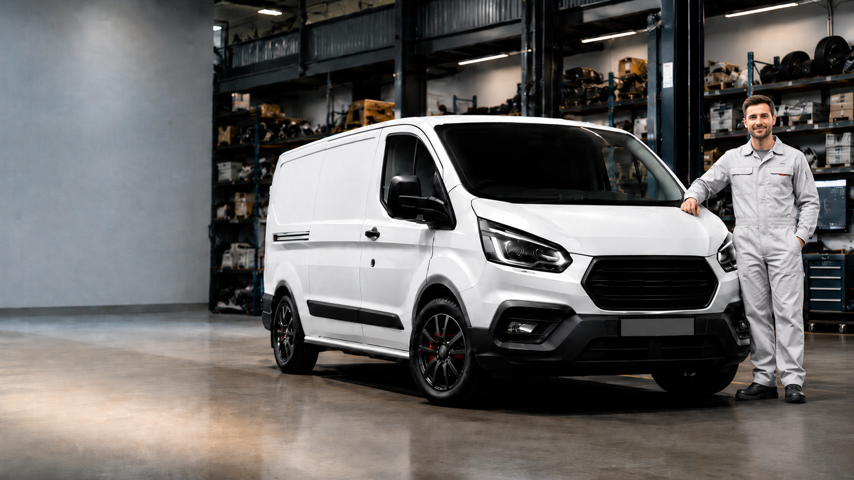Vans Parts Midlands workshop — professional van technician